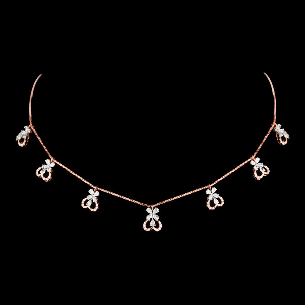 18K Two Tone Gold Diamond Necklace - 1.444ct VVS-VS-EF