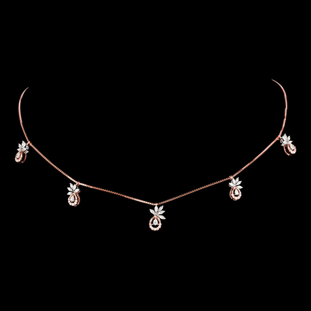 18K Two Tone Gold Diamond Necklace - 0.812ct VVS-EF
