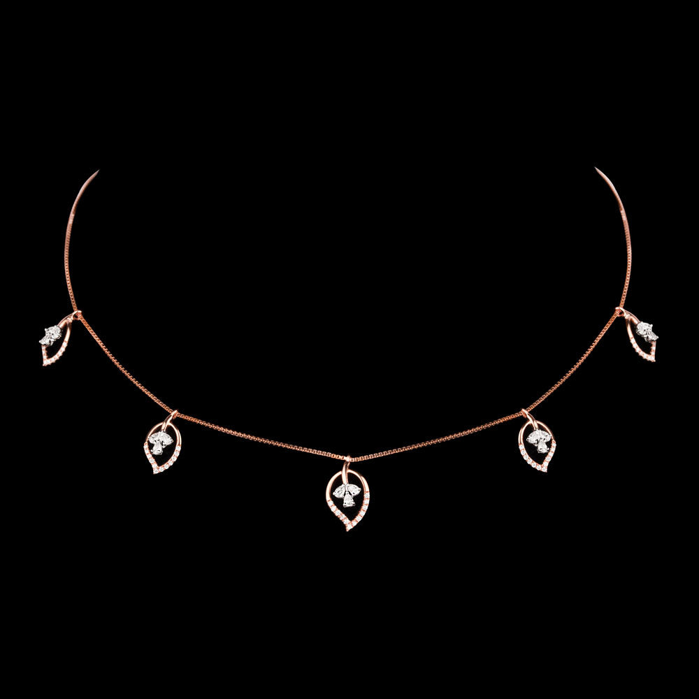 18K Two Tone Gold Diamond Necklace - 0.774ct VVS-EF