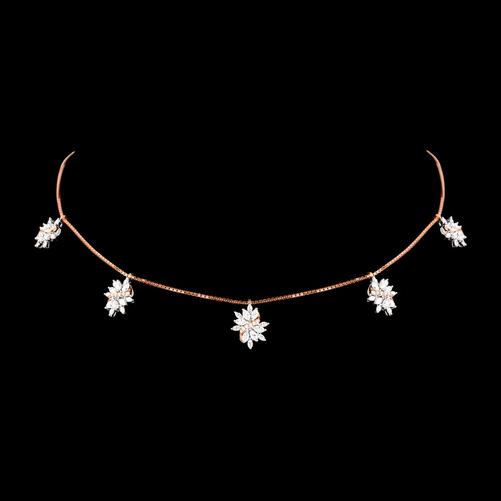 18K Rose Gold Diamond Necklace - 2.074ct VVS-EF