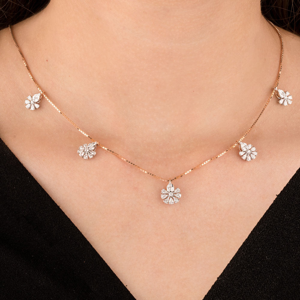 18K Two Tone Gold Diamond Necklace - 1.509ct VVS-VS-EF
