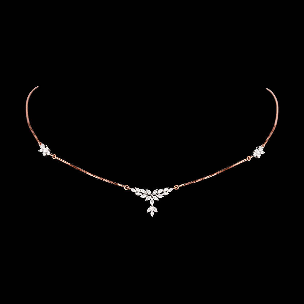 18K Two Tone Gold Diamond Necklace - 0.836ct VVS-EF