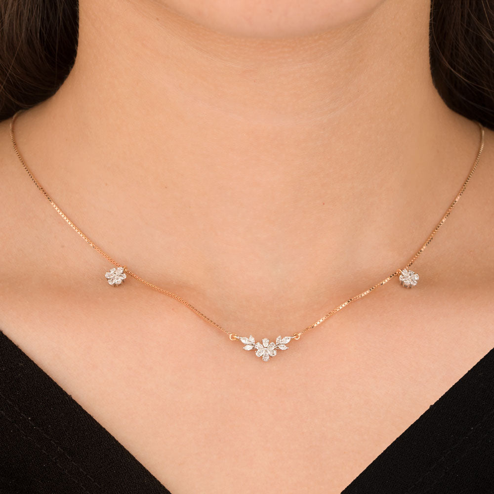 18K Two Tone Gold Diamond Necklace - 0.657ct VVS-VS-EF
