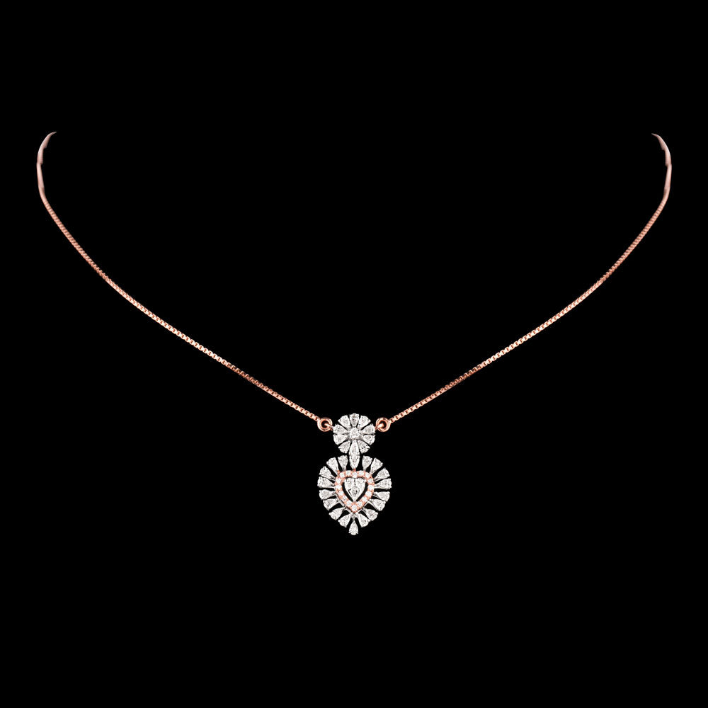 18K Two Tone Gold Diamond Necklace - 0.815ct VVS-EF