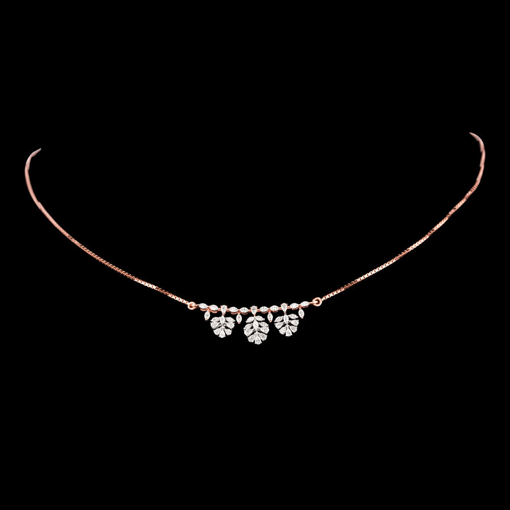 18K Two Tone Gold Diamond Necklace - 0.837ct VVS-EF