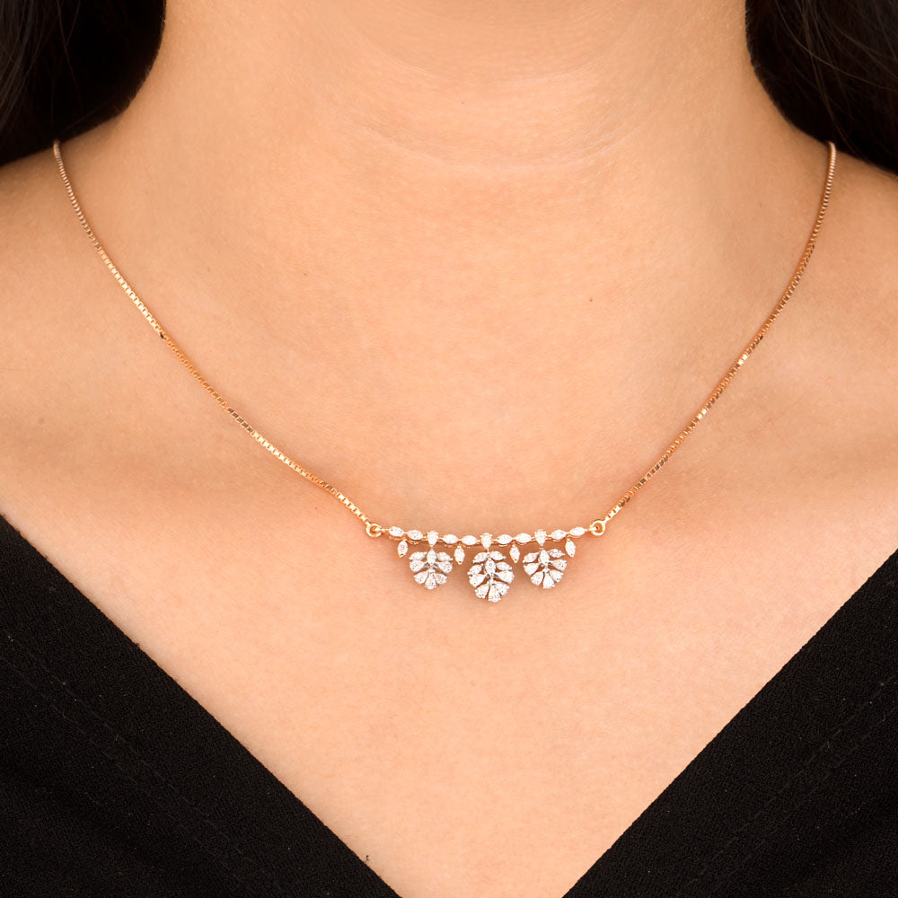 18K Two Tone Gold Diamond Necklace - 0.837ct VVS-EF