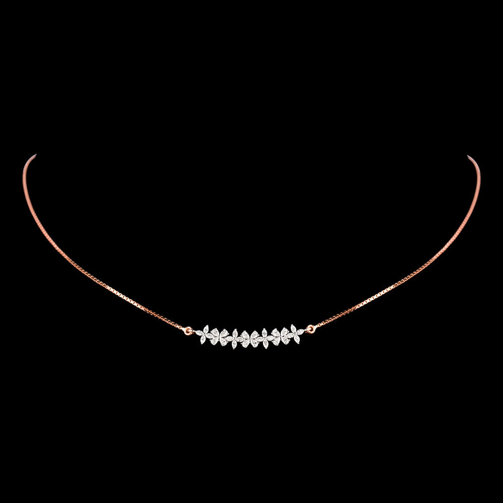 18K Two Tone Gold Diamond Necklace - 0.596ct VVS-EF