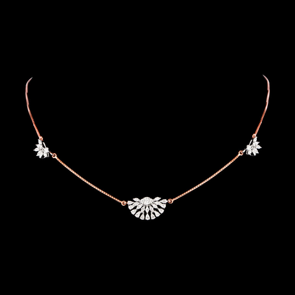 18K Two Tone Gold Diamond Necklace - 1.036ct VVS-VS-EF