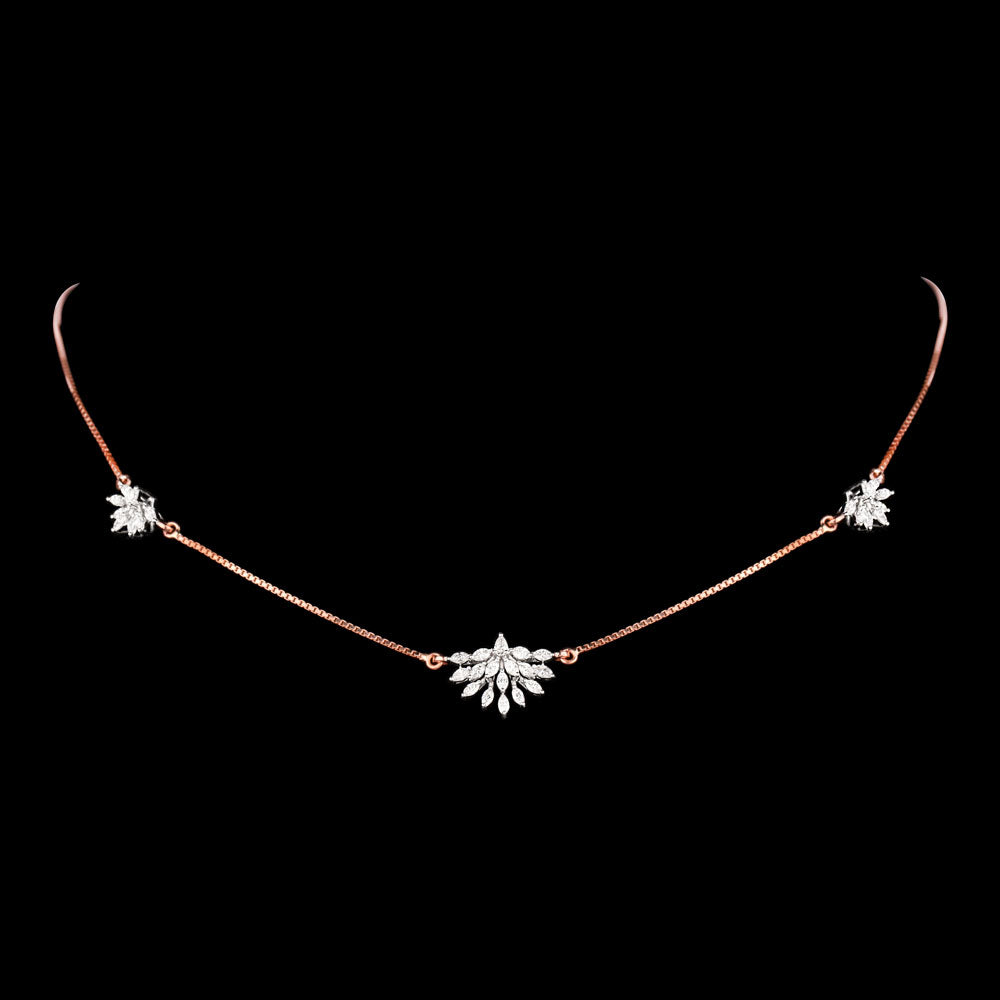 18K Rose Gold Diamond Necklace - 1.257ct VVS-EF