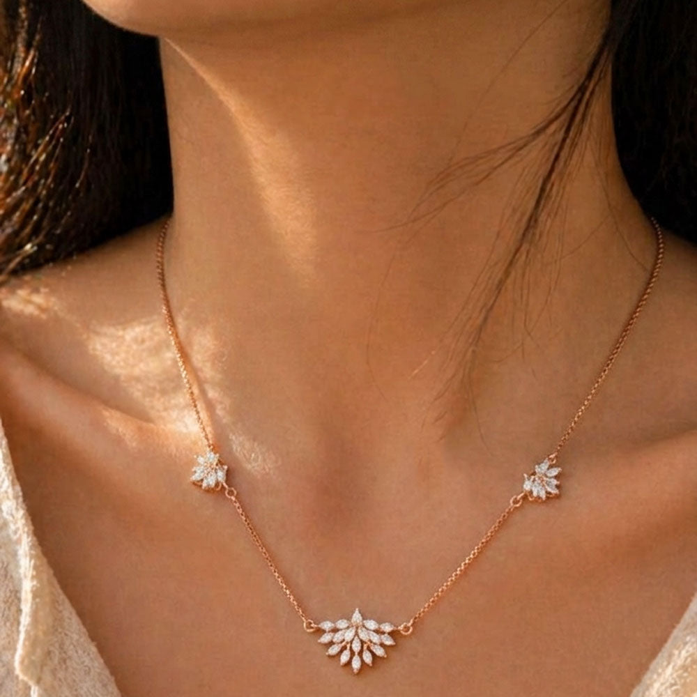 18K Rose Gold Diamond Necklace - 1.257ct VVS-EF