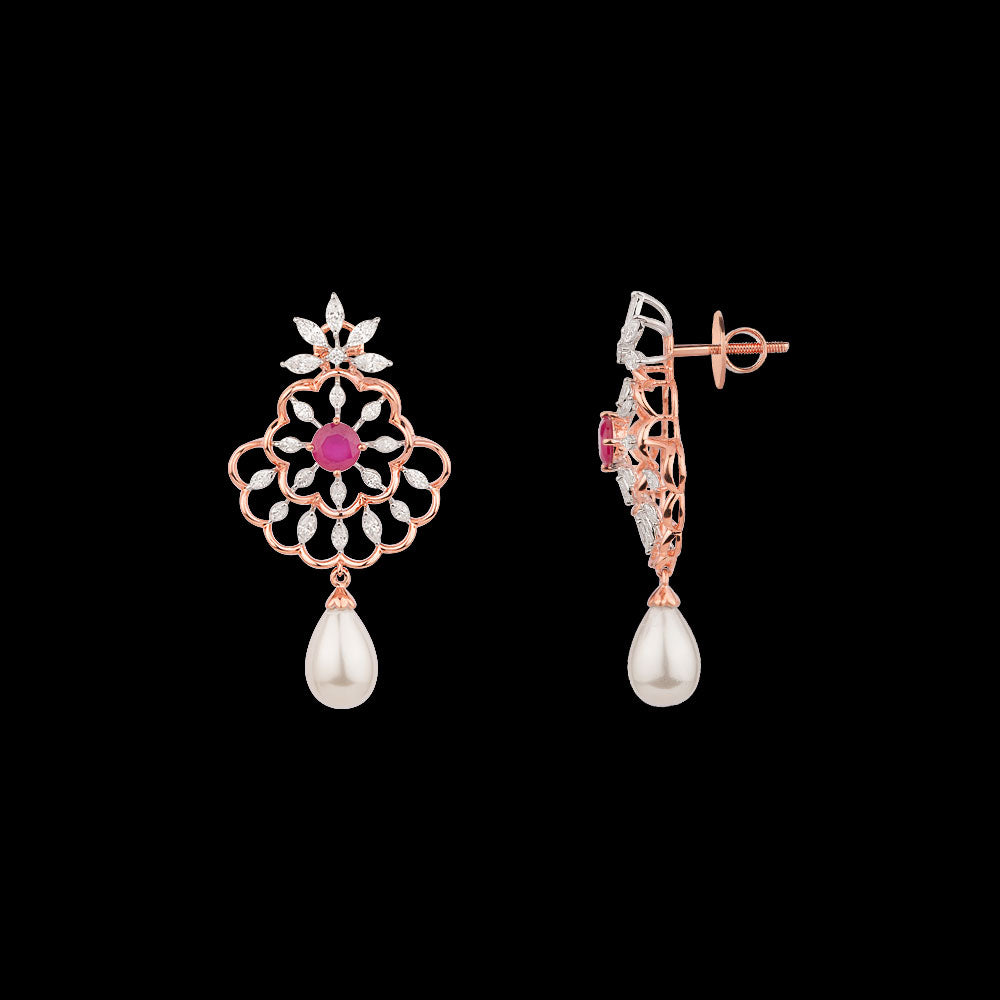 18K Two Tone Gold Diamond Jewellery - 1.246ct VVS-VS-EF with Colour Stones