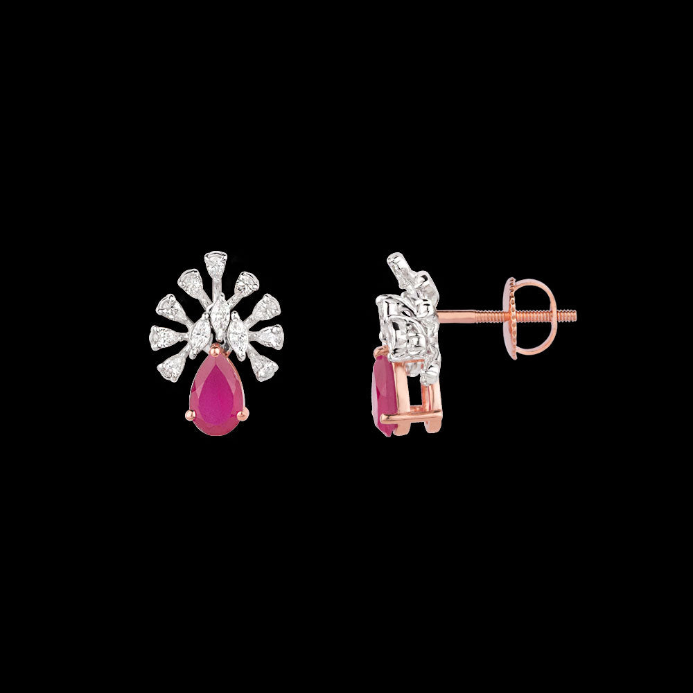 18K Two Tone Gold Diamond Jewellery - 0.784ct VVS-EF with Colour Stones