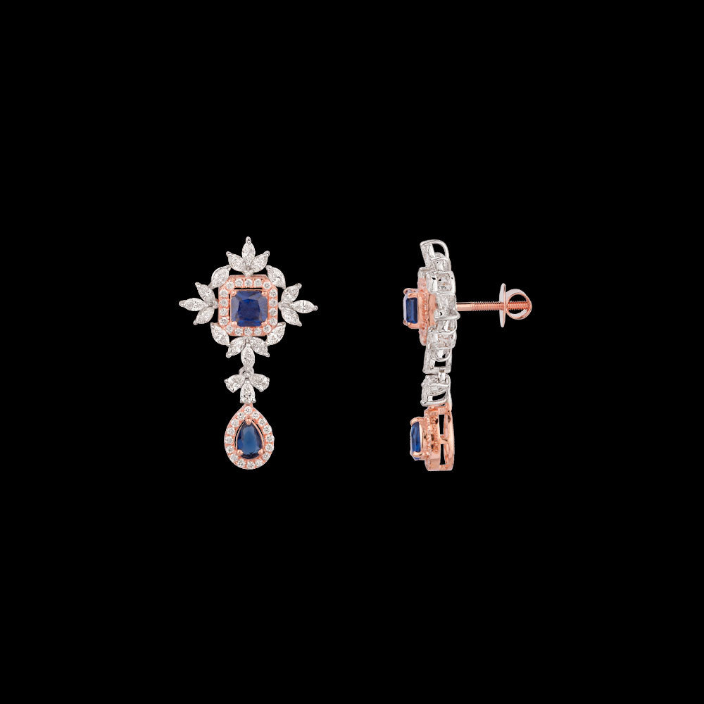18K Two Tone Gold Diamond Jewellery - 1.501ct VVS-FG with Colour Stones