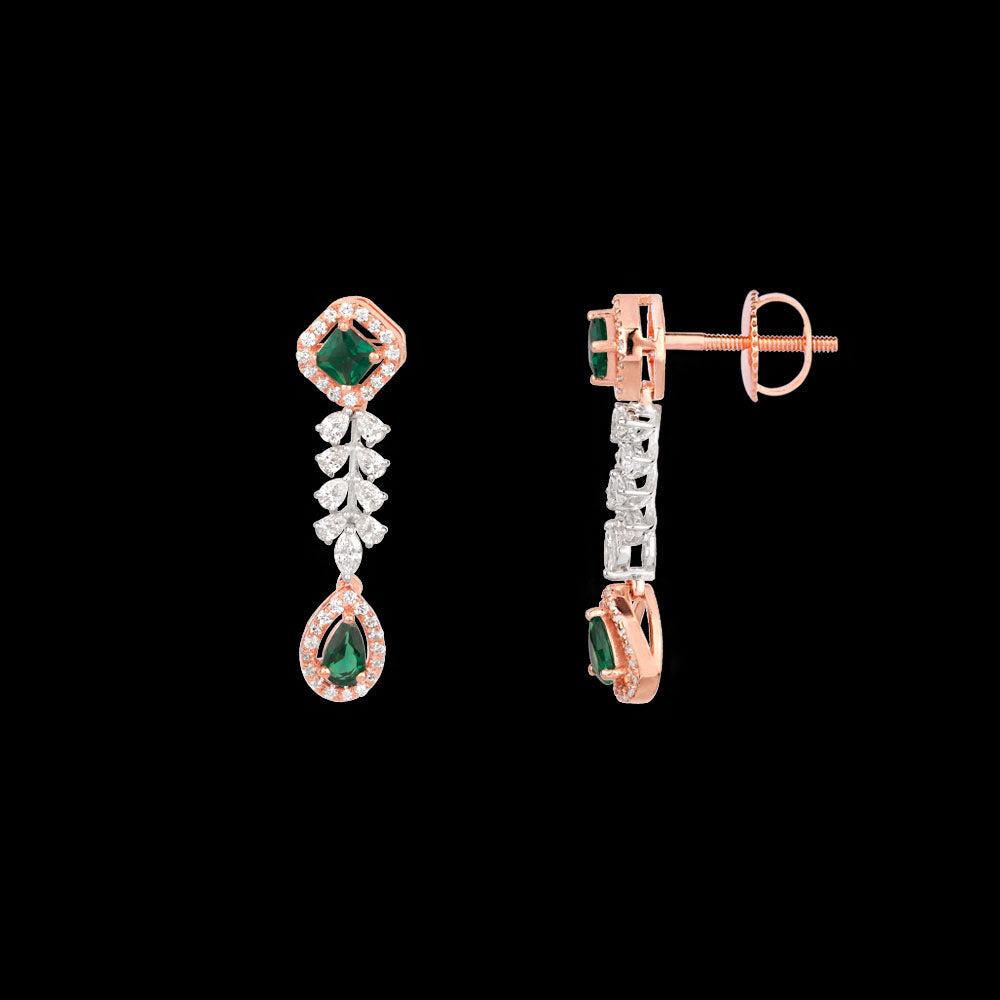 18K Two Tone Gold Diamond Jewellery - 0.874ct VVS-FG with Colour Stones