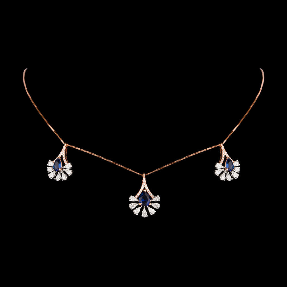 18K Two Tone Gold Diamond Jewellery - 1.745ct VVS-VS-EF with Colour Stones