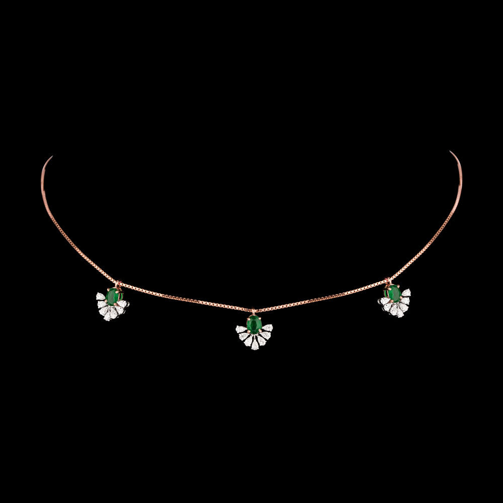 18K Two Tone Gold Diamond Jewellery - 0.64ct VVS-EF with Colour Stones