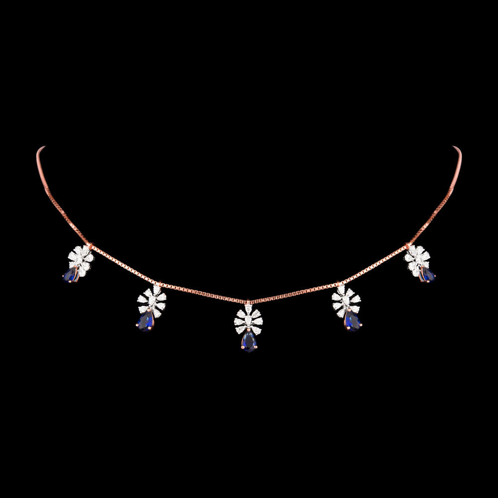 18K Two Tone Gold Diamond Jewellery - 1.464ct VVS-VS-EF with Colour Stones