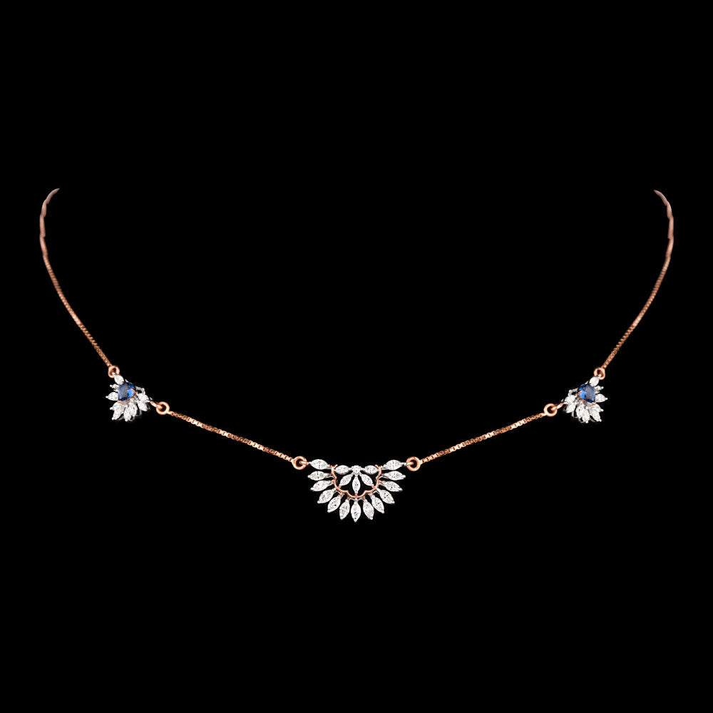 18K Two Tone Gold Diamond Jewellery - 1.039ct VVS-VS-EF with Colour Stones