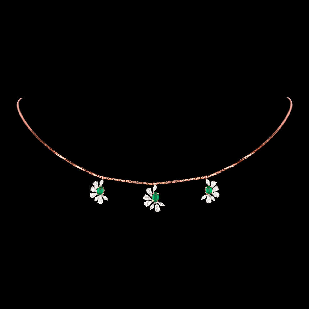 18K Two Tone Gold Diamond Jewellery - 1.184ct VVS-VS-EF with Colour Stones