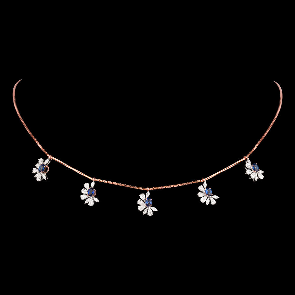 18K Two Tone Gold Diamond Jewellery - 1.662ct VVS-EF with Colour Stones
