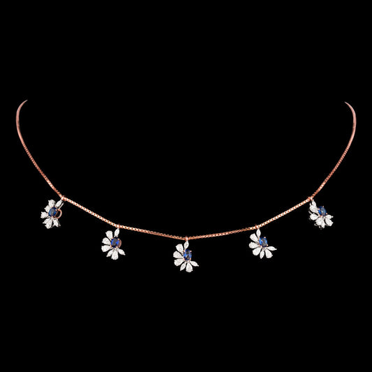 18K Two Tone Gold Diamond Jewellery - 1.662ct VVS-EF with Colour Stones
