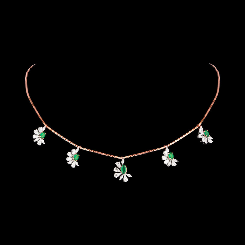 18K Two Tone Gold Diamond Jewellery - 1.837ct VVS-VS-EF with Colour Stones