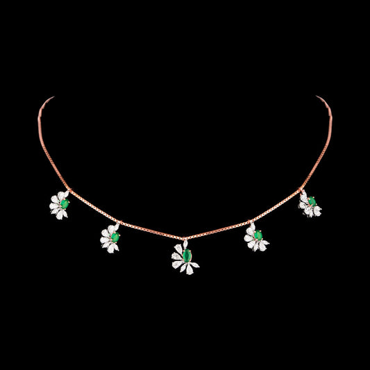 18K Two Tone Gold Diamond Jewellery - 1.837ct VVS-VS-EF with Colour Stones