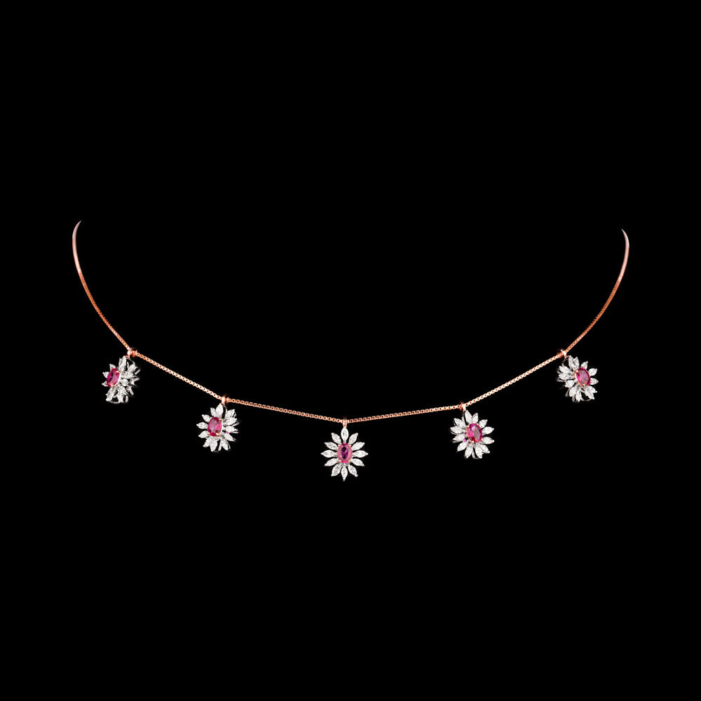 18K Two Tone Gold Diamond Jewellery - 1.15ct VVS-EF with Colour Stones