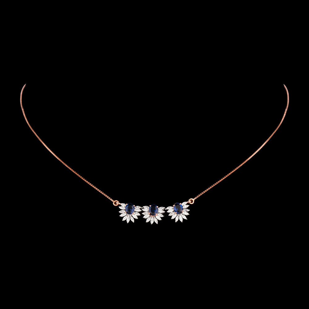 18K Rose Gold Diamond Jewellery - 1.529ct VVS-EF with Colour Stones