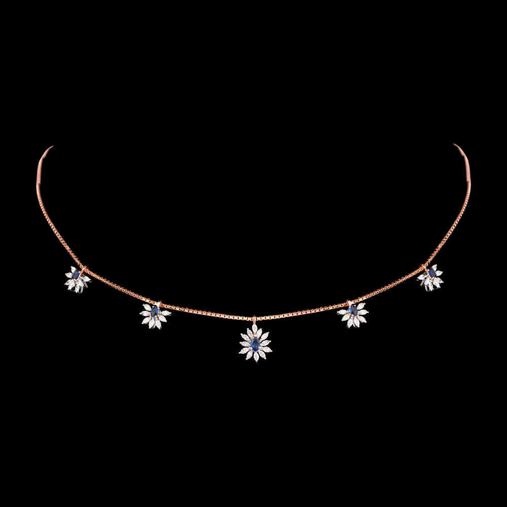 18K Two Tone Gold Diamond Jewellery - 0.742ct VVS-EF with Colour Stones