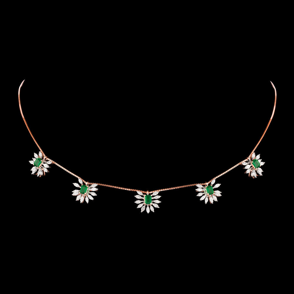 18K Two Tone Gold Diamond Jewellery - 1.284ct VVS-VS-EF with Colour Stones