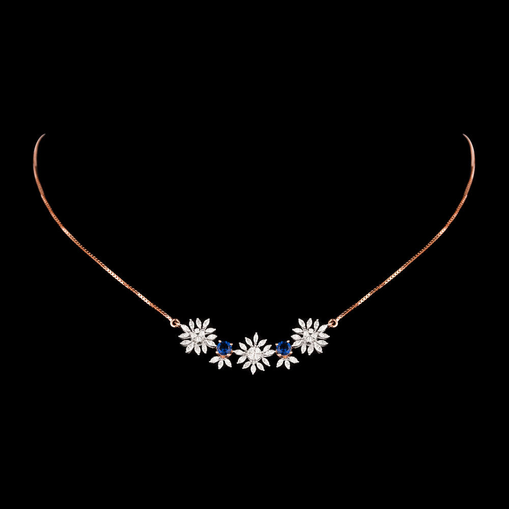 18K Two Tone Gold Diamond Jewellery - 0.957ct VVS-VS-EF with Colour Stones