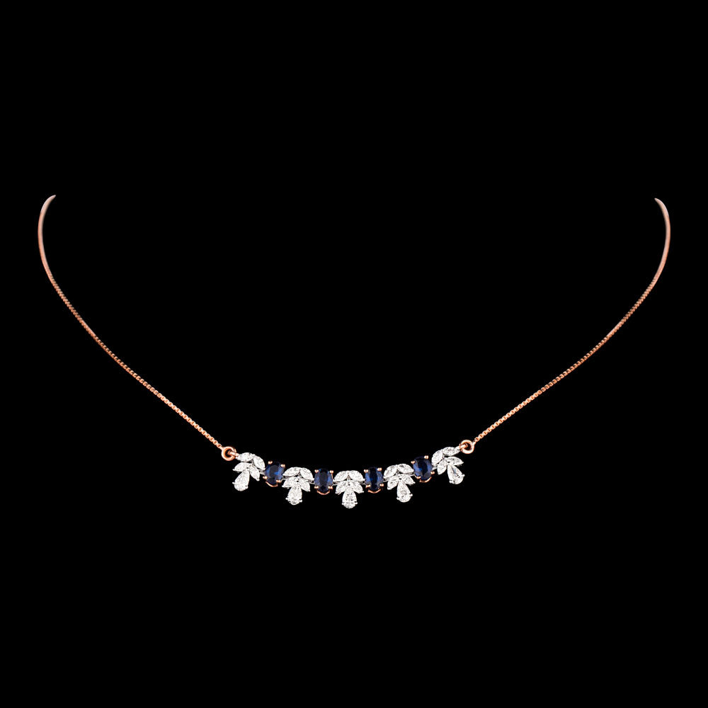 18K Rose Gold Diamond Jewellery - 0.986ct VVS-EF with Colour Stones