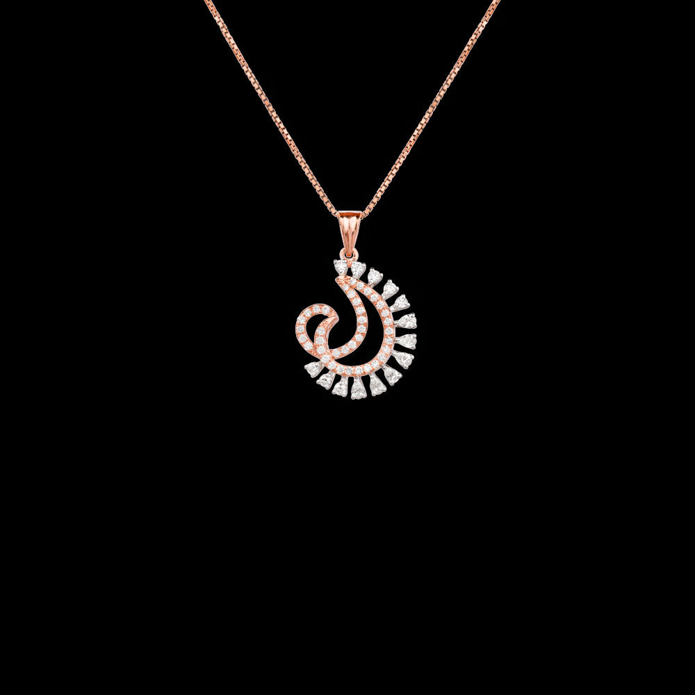 18K Two Tone Gold Diamond Pendant - 0.755ct VVS-EF