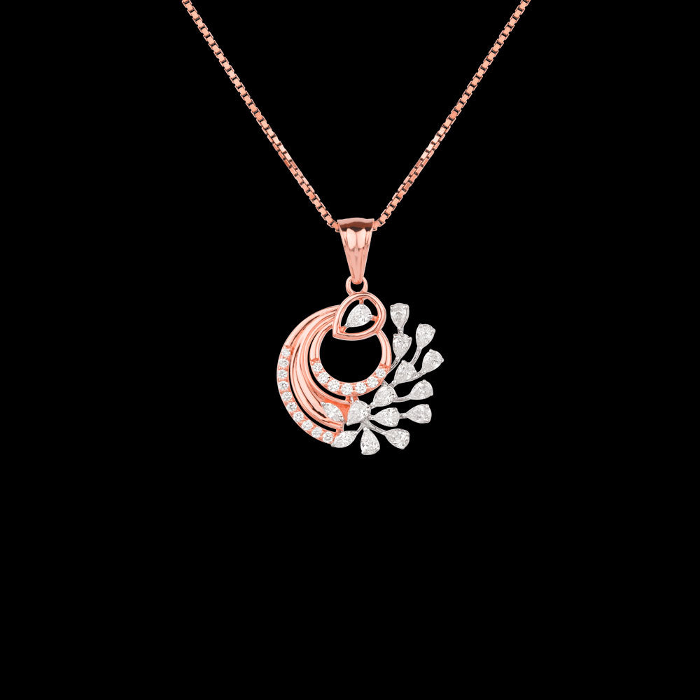 18K Two Tone Gold Diamond Pendant - 0.575ct VVS-EF