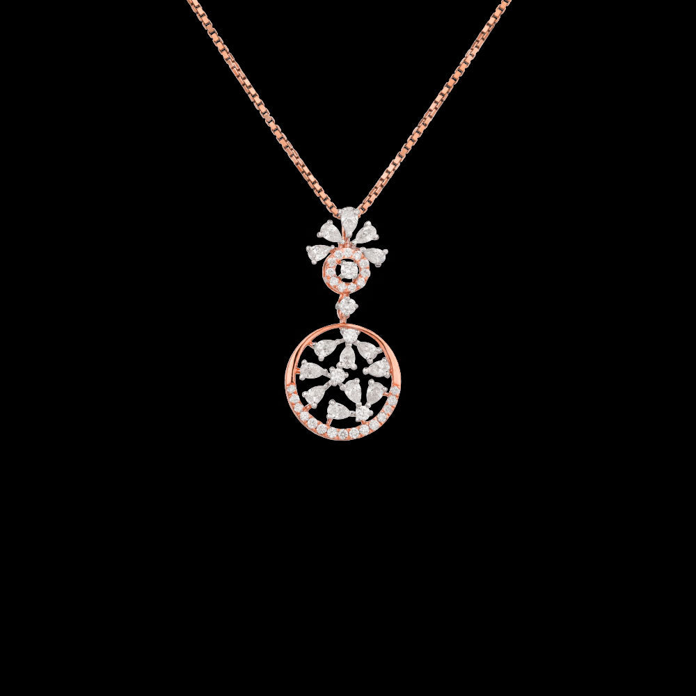 18K Two Tone Gold Diamond Pendant - 0.599ct VVS-EF