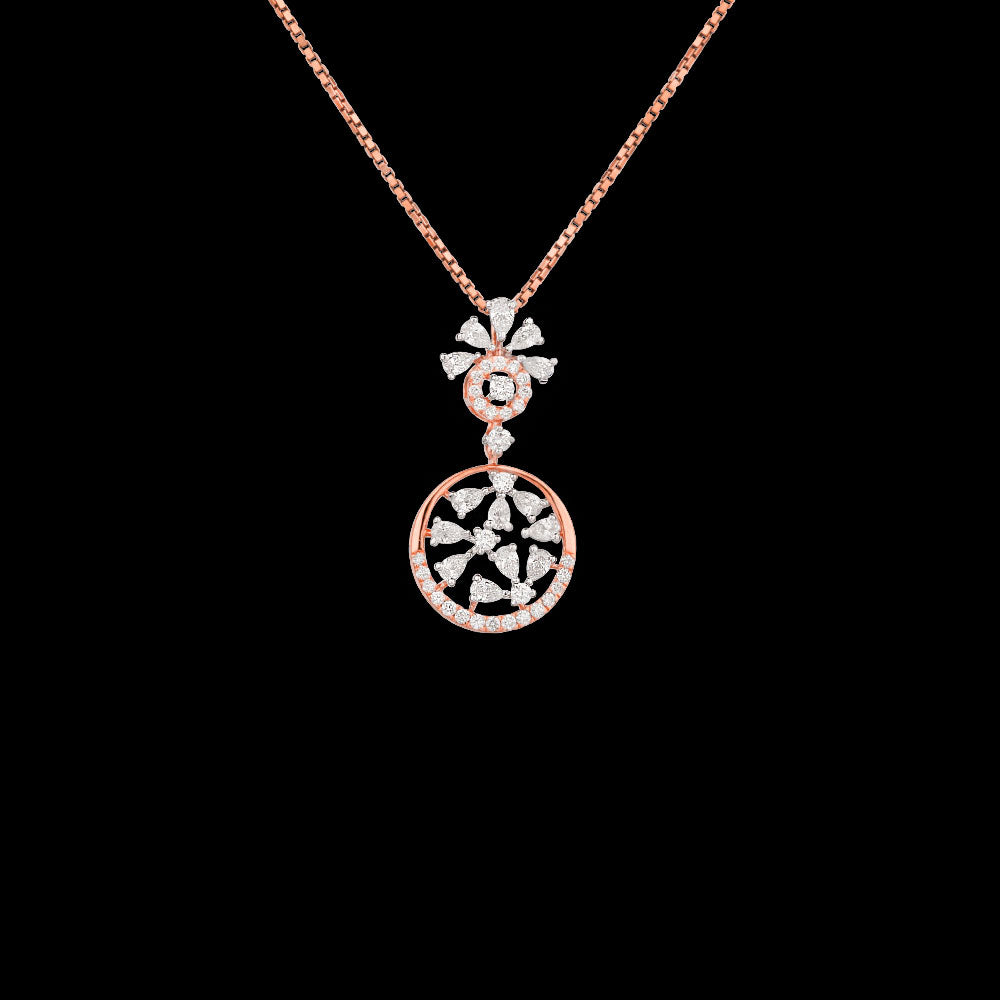 18K Two Tone Gold Diamond Pendant - 0.47ct VVS-EF