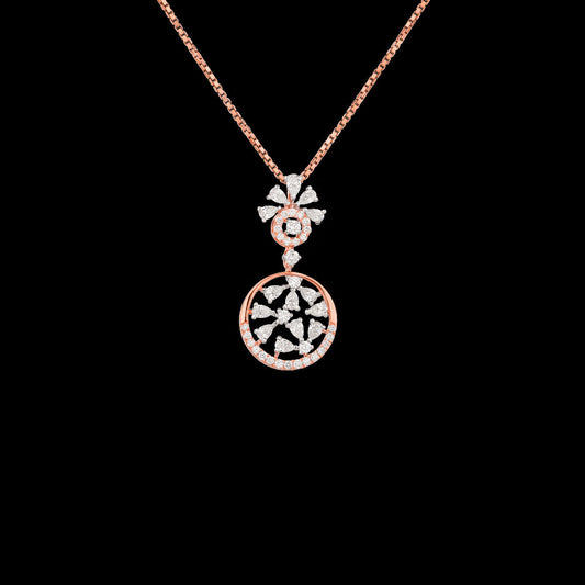 18K Two Tone Gold Diamond Pendant - 0.47ct VVS-EF