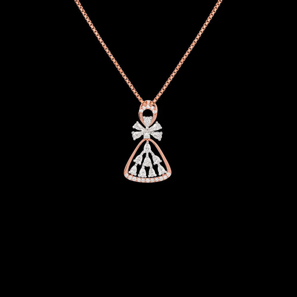 18K Two Tone Gold Diamond Pendant - 0.437ct VVS-EF