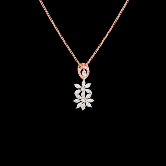 18K Two Tone Gold Diamond Pendant - 0.326ct VVS-VS-EF