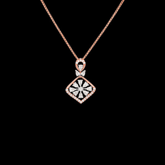 18K Two Tone Gold Diamond Pendant - 0.456ct VVS-EF