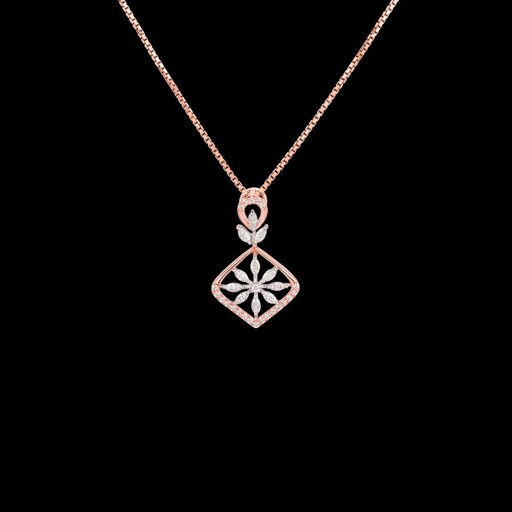 18K Two Tone Gold Diamond Pendant - 0.342ct VVS-EF