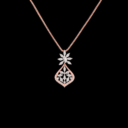 18K Two Tone Gold Diamond Pendant - 0.478ct VVS-VS-EF