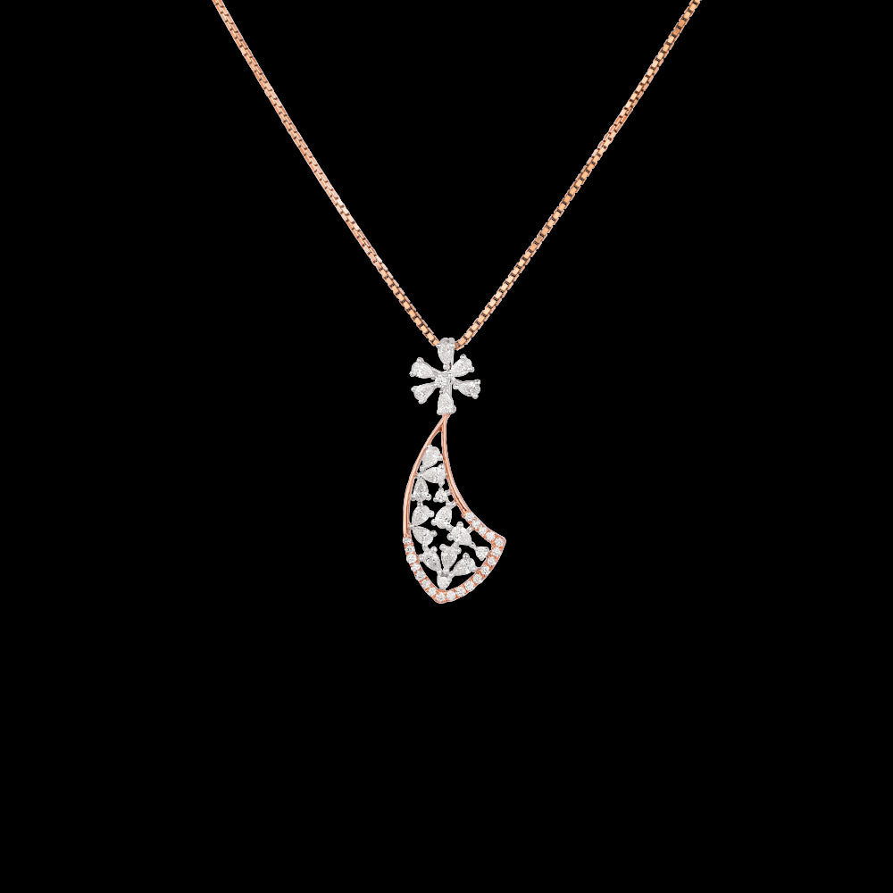 18K Two Tone Gold Diamond Pendant - 0.532ct VVS-EF