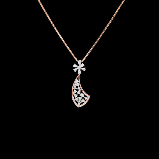 18K Two Tone Gold Diamond Pendant - 0.532ct VVS-EF
