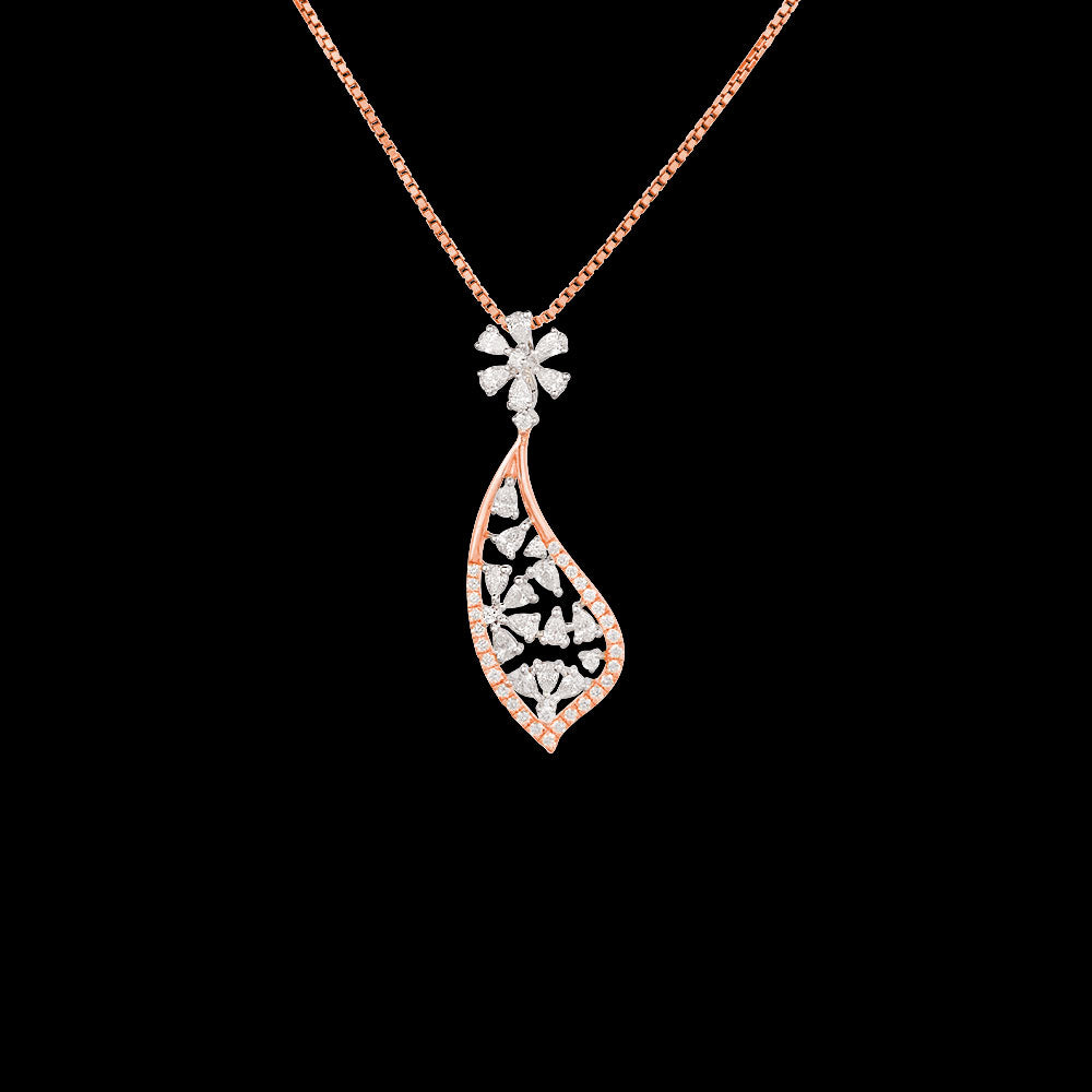 18K Two Tone Gold Diamond Pendant - 0.651ct VVS-EF