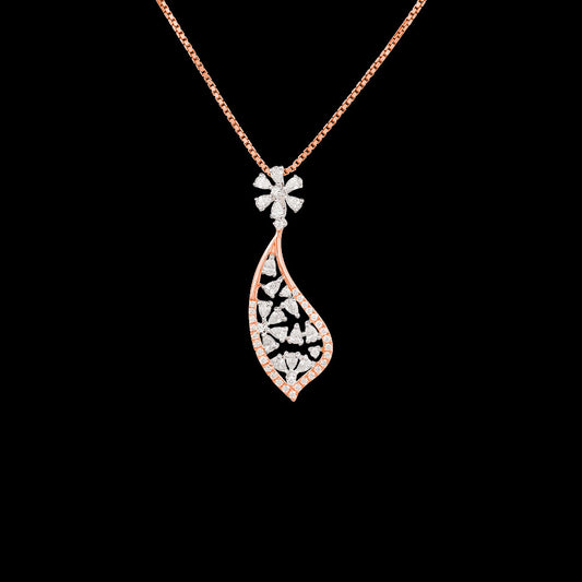 18K Two Tone Gold Diamond Pendant - 0.651ct VVS-EF