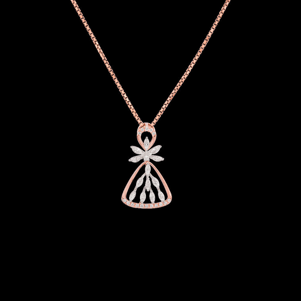 18K Two Tone Gold Diamond Pendant - 0.571ct VVS-VS-EF