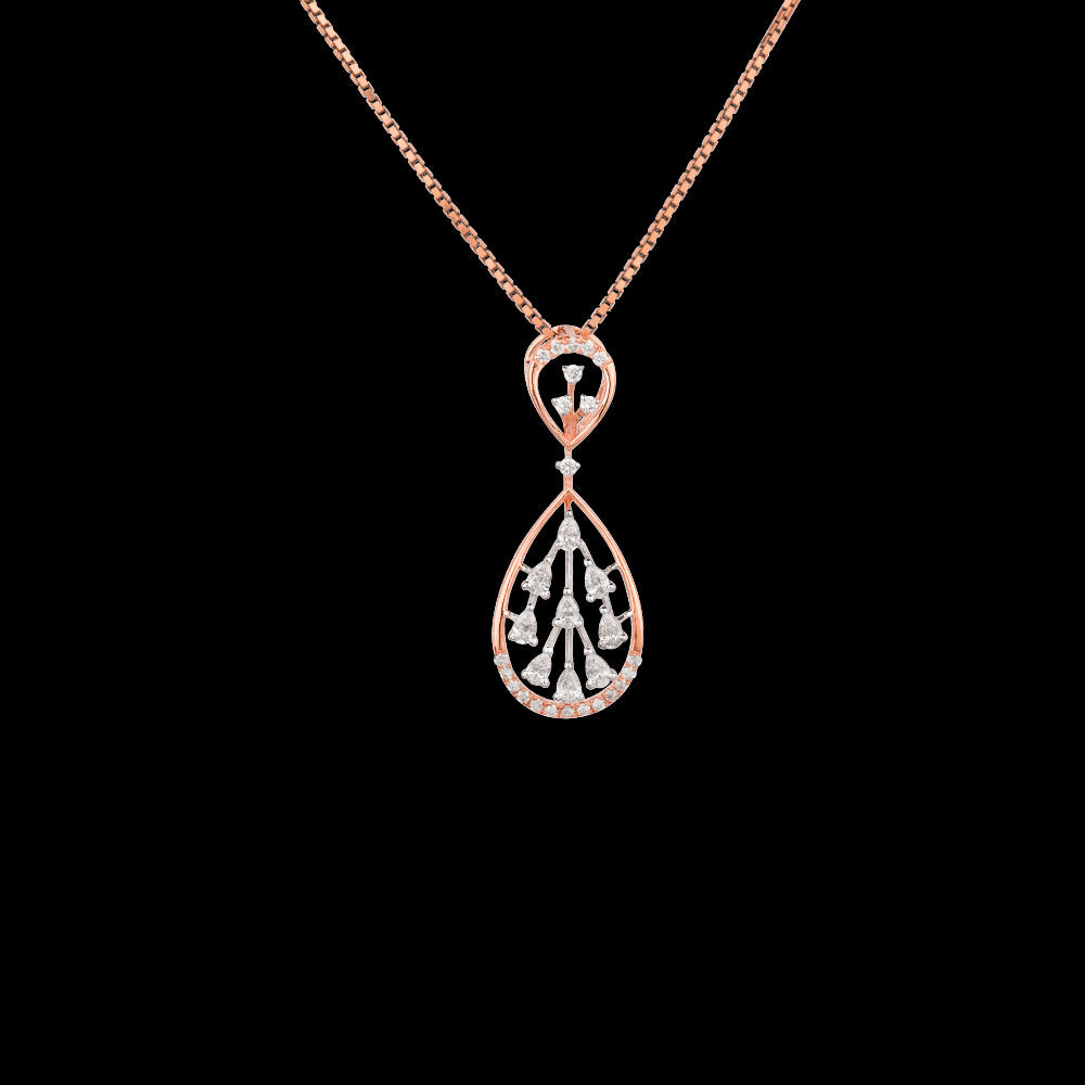 18K Two Tone Gold Diamond Pendant - 0.365ct VVS-EF
