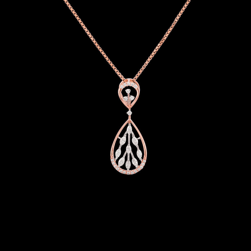18K Two Tone Gold Diamond Pendant - 0.371ct VVS-VS-EF